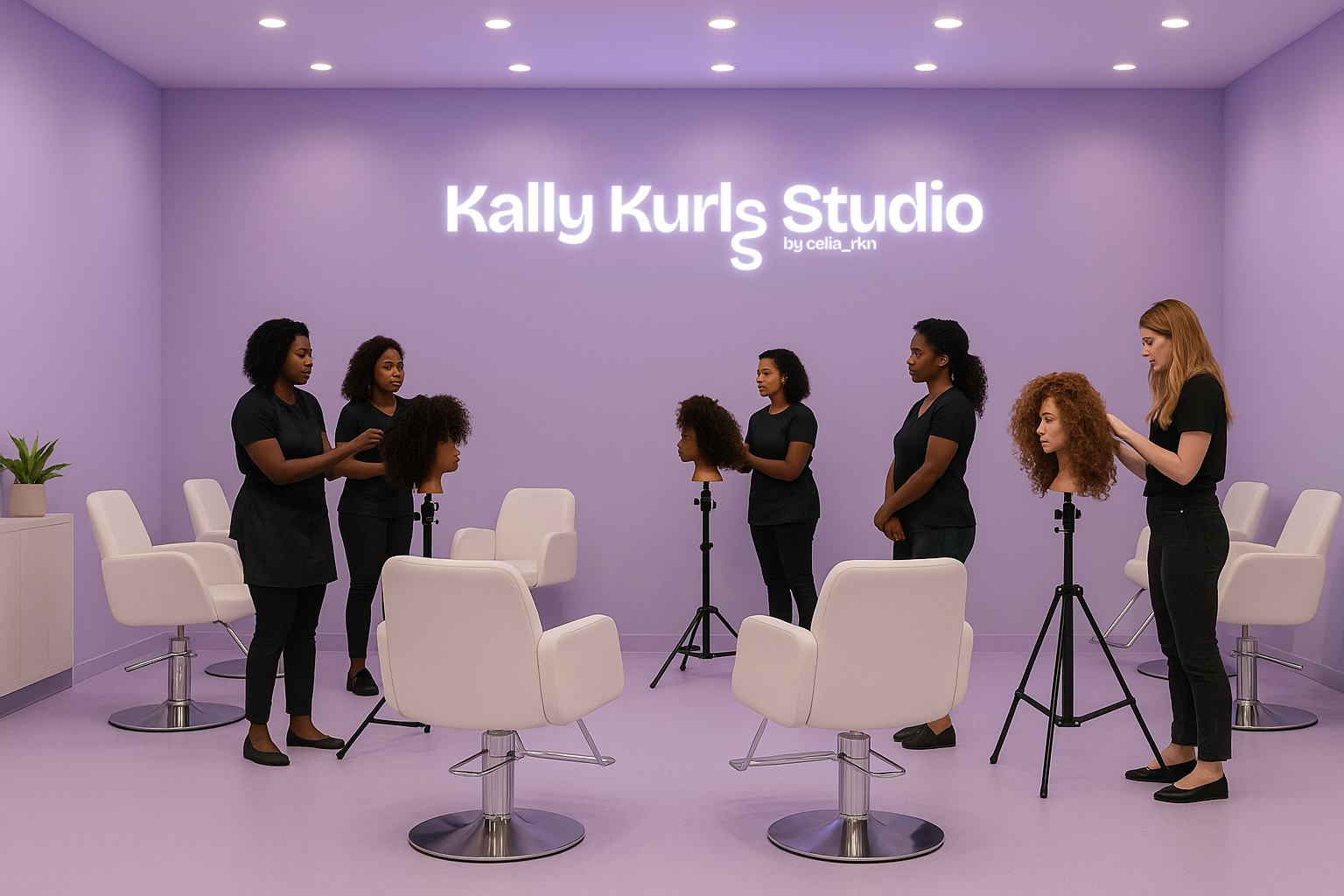KallyKurls Studio mobile app interface